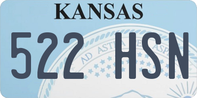 KS license plate 522HSN