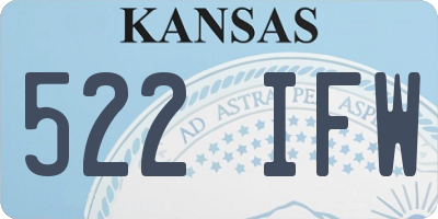 KS license plate 522IFW