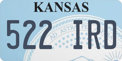 KS license plate 522IRD