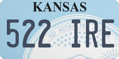 KS license plate 522IRE