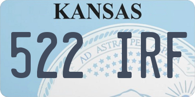 KS license plate 522IRF