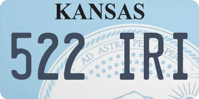 KS license plate 522IRI