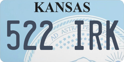 KS license plate 522IRK
