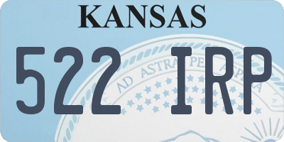 KS license plate 522IRP