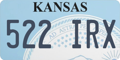 KS license plate 522IRX