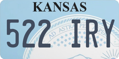 KS license plate 522IRY