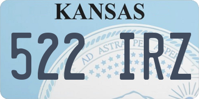 KS license plate 522IRZ