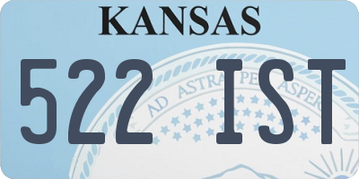 KS license plate 522IST