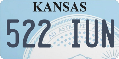 KS license plate 522IUN