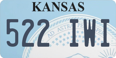 KS license plate 522IWI