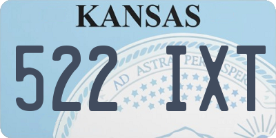 KS license plate 522IXT