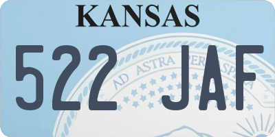 KS license plate 522JAF