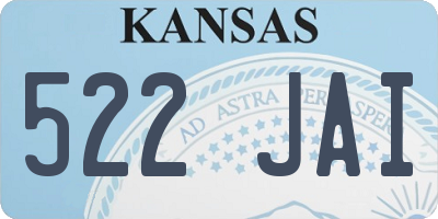 KS license plate 522JAI