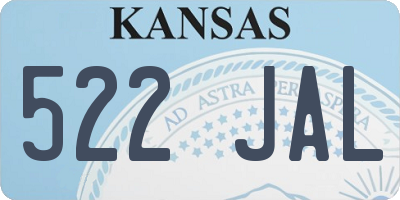 KS license plate 522JAL