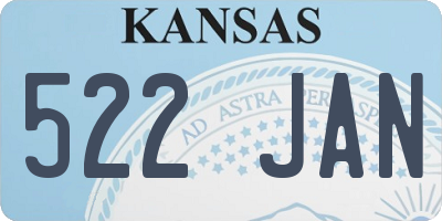 KS license plate 522JAN