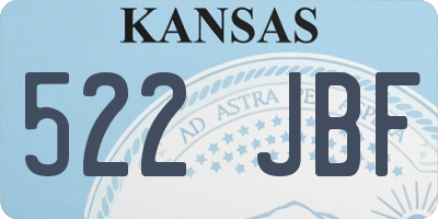 KS license plate 522JBF