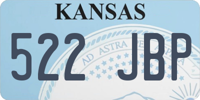 KS license plate 522JBP