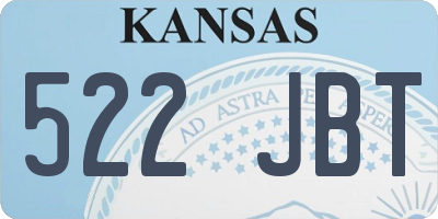 KS license plate 522JBT