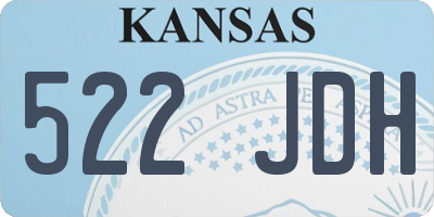 KS license plate 522JDH