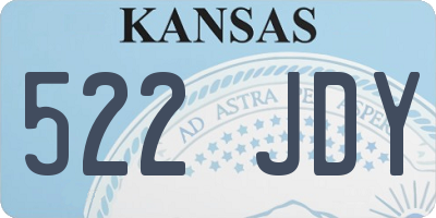 KS license plate 522JDY