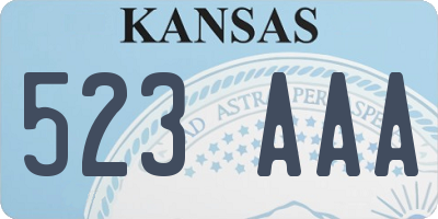 KS license plate 523AAA