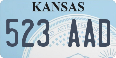 KS license plate 523AAD