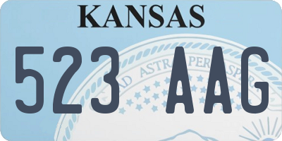 KS license plate 523AAG