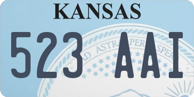 KS license plate 523AAI