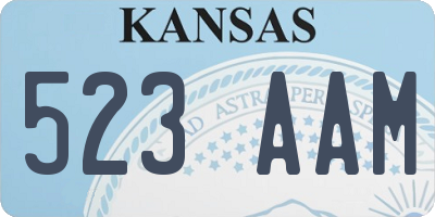KS license plate 523AAM