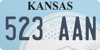 KS license plate 523AAN