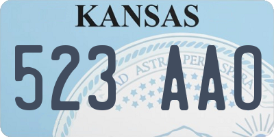 KS license plate 523AAO