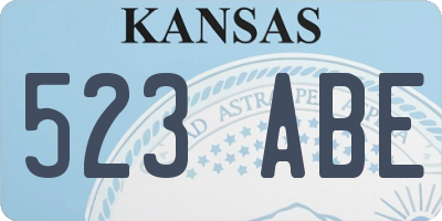 KS license plate 523ABE