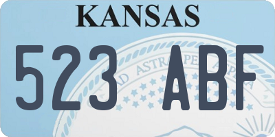 KS license plate 523ABF
