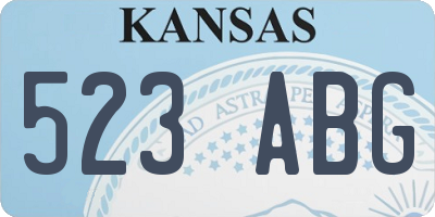 KS license plate 523ABG