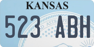 KS license plate 523ABH