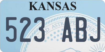 KS license plate 523ABJ