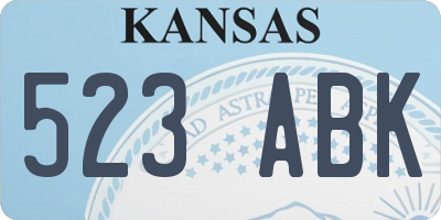 KS license plate 523ABK