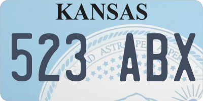 KS license plate 523ABX