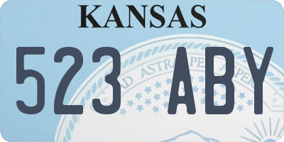 KS license plate 523ABY