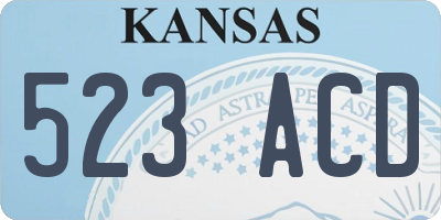 KS license plate 523ACD