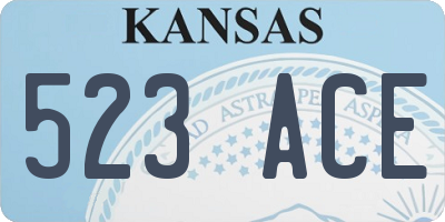 KS license plate 523ACE