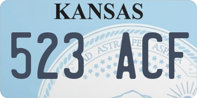 KS license plate 523ACF