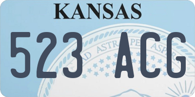 KS license plate 523ACG
