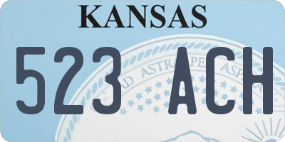 KS license plate 523ACH