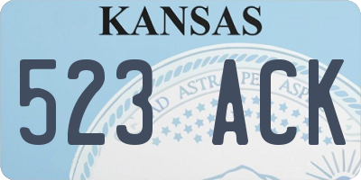 KS license plate 523ACK