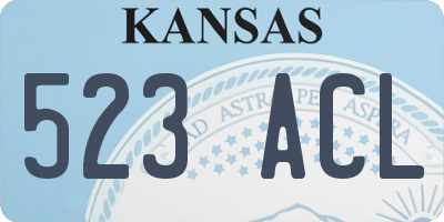 KS license plate 523ACL