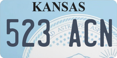 KS license plate 523ACN