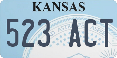KS license plate 523ACT