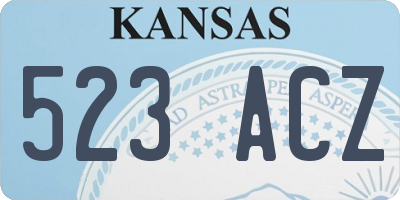 KS license plate 523ACZ