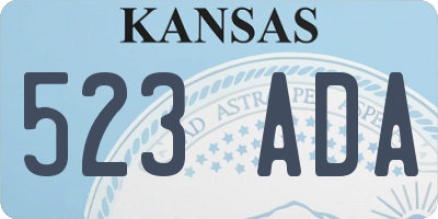 KS license plate 523ADA
